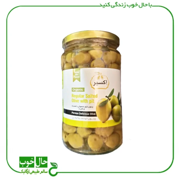 زيتون شور ارگانیک با هسته اکسير ـ 670 گرم