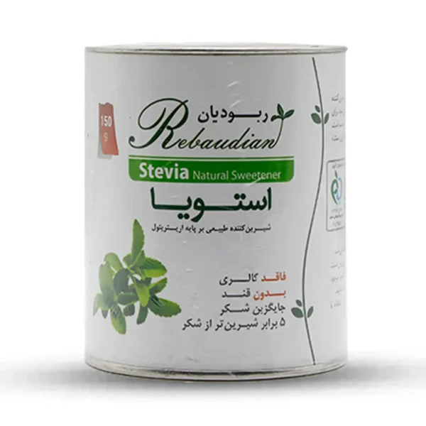 شیرین کننده استویا و اریتریتول 150 گرم ربودیان