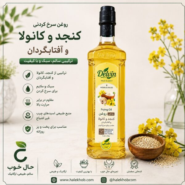 وغن کنجد کانولا 1 لیتر دلوین